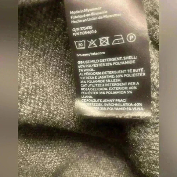 Men’s Relaxed Fit Jacquard Knit Pullover Sweater in gray white & greens LARGE - Picture 8 of 8